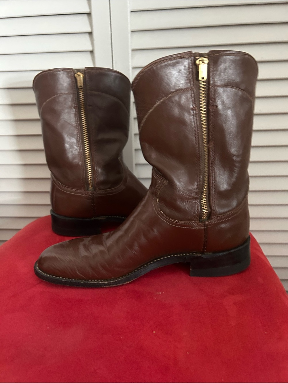 Justin Boots Brown Leather Western Cowboy Boots womens 7